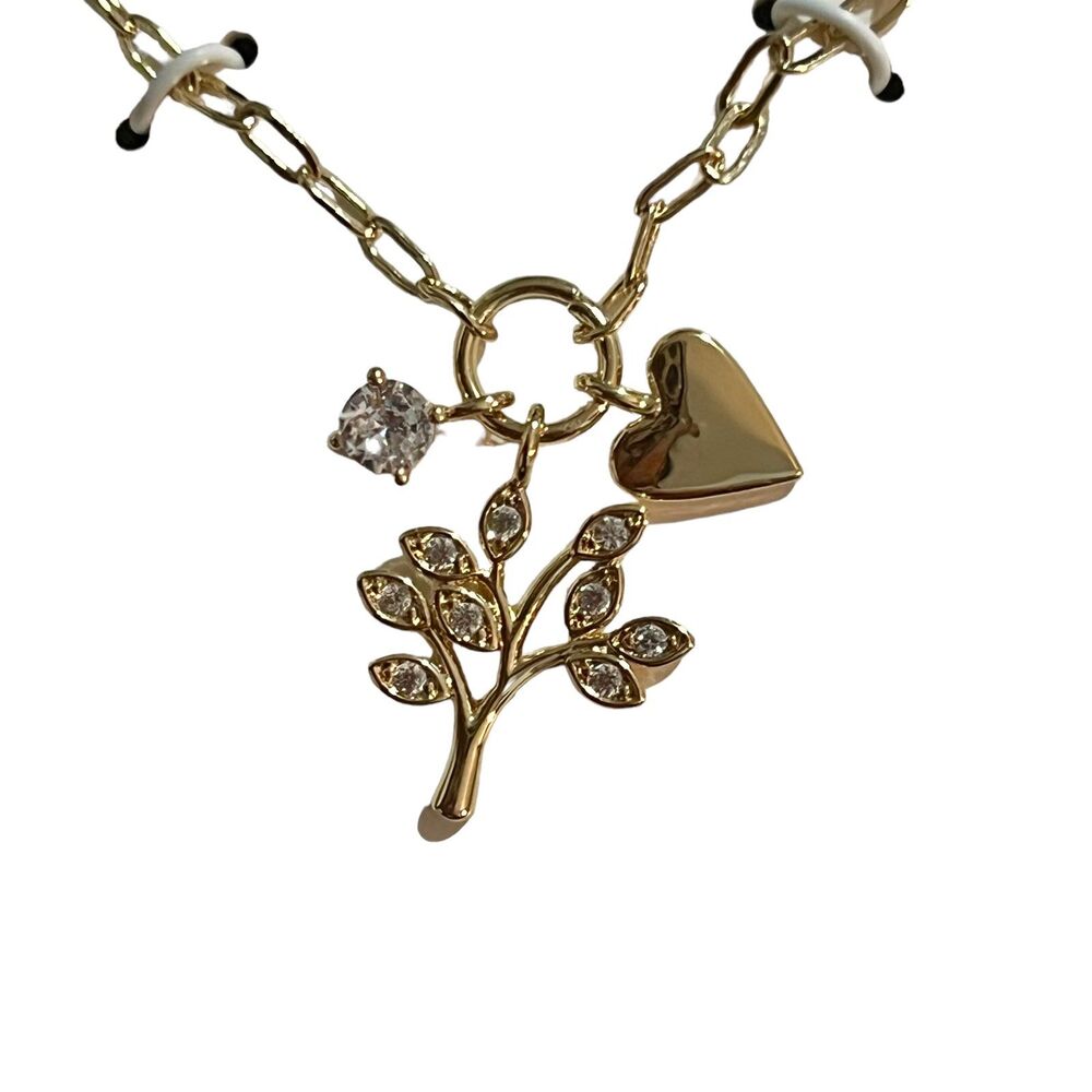 14 kt Gold Flash Plated Cubic Zirconia Necklace